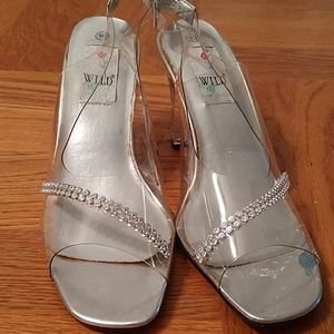 Clear open toe heels